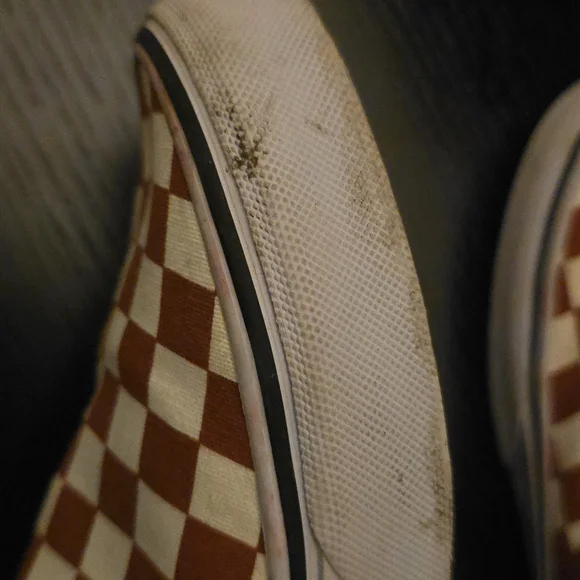 Vans Rust/Brown Checkerboard Slip-Ons - Picture 10 of 14